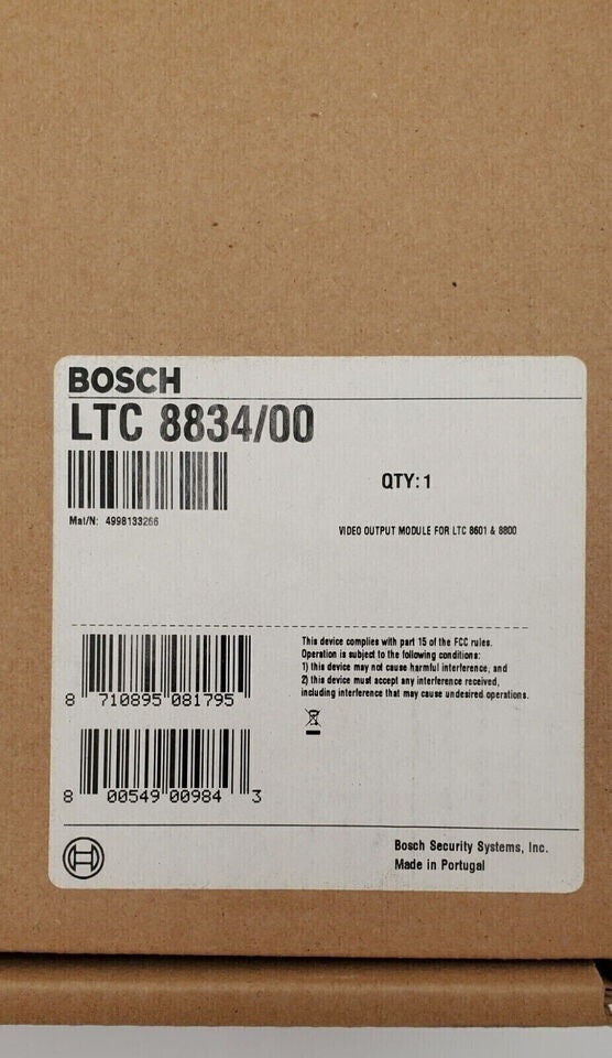 Bosch LTC 8834/00 4-Port Video Output Module for 8800 Series Matrix Switcher