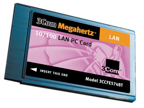 3COM 3CCFE574BT 10/100 Ethernet Lan AdapterPCMCIA Card W/Donlge