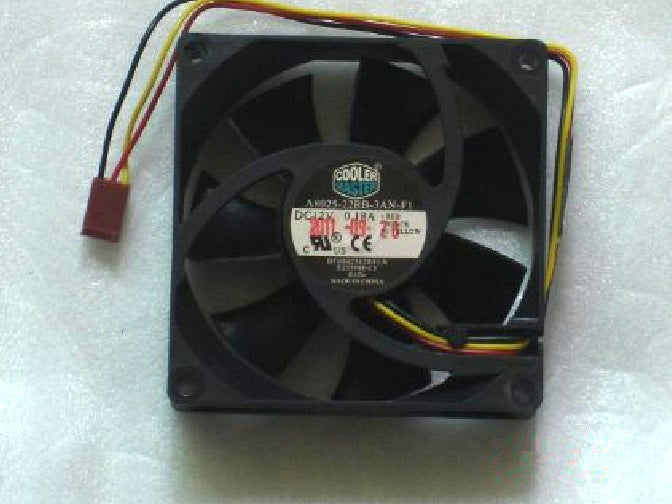 Cooler Master A8025-22RB-3AN-F1 12Volts DC 0.18Amp 3-Wire 80x80x25mm Server Square Cooling Fan