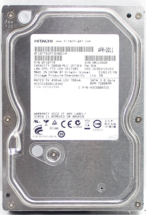 Hitachi HCS721050CLA382 Cinemastar 7K1000.C 500Gb 7200RPM Serial ATA-3.0Gbps 8Mb Cache 3.5-Inch Internal Hard Drive
