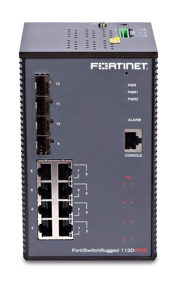 Fortinet FSR-112D-POE FortiSwitchRugged 112D-POE High Performance Layer-2 PoE Switch