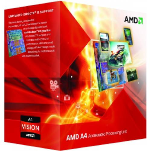 AMD AD3400OJGXBOX A4 Series A4-3400 2.7GHZ 1MB L2 Cache SKT-FM1 Dual Core New Open Box CPU