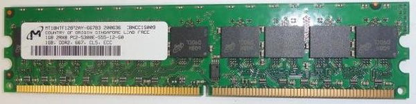 Micron 1GB 240Pin PC2-5300 DDR2-667MHz ECC Unbuffered CL5DIMM Dual Rank Memory(MT18HTF12872AY-667B3)