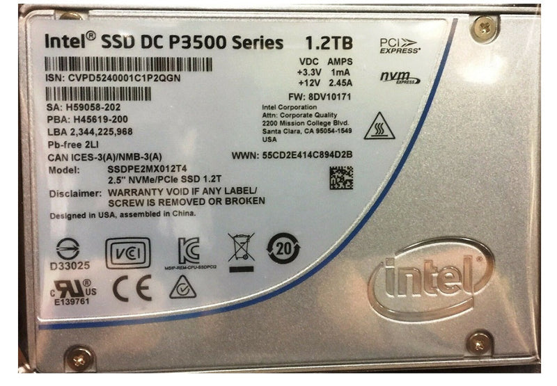 Intel SSDPE2MX012T401 DC-P3500 1.20Tb PCI-Express 2.5-Inch Solid State Drive