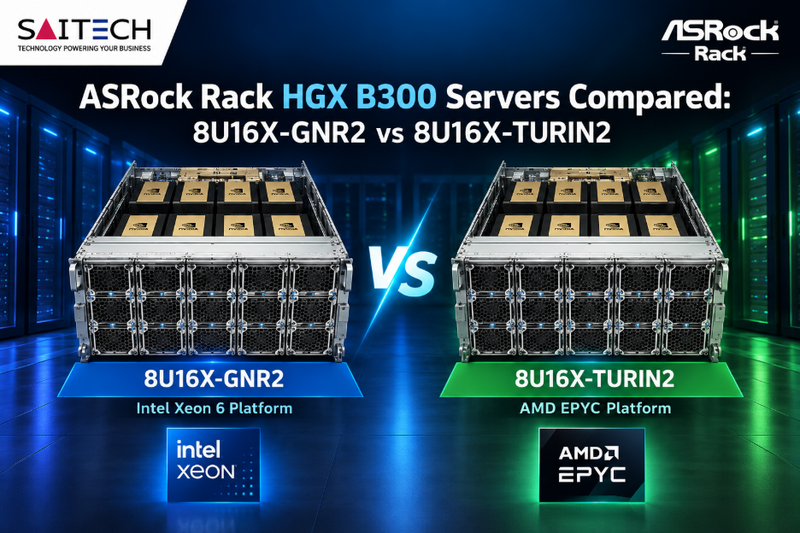 ASRock Rack HGX B300 Servers Compared: 8U16X-GNR2 vs 8U16X-TURIN2
