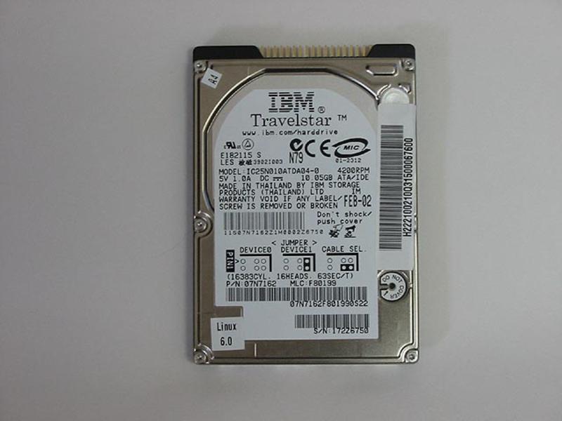 IBM 07N7162 Travelstar 15GN 10Gb 4200RPM IDE Ultra ATA66 / ATA-5 2.5-Inch Internal Hard Drive