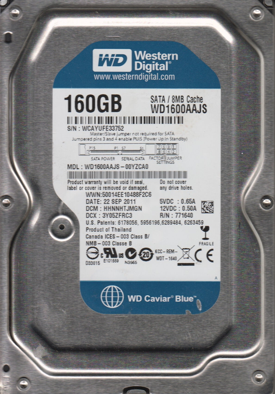 Western Digital Caviar Blue WD1600AAJS / WD1600AAJS-00YZCA0