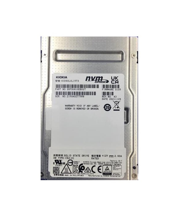 Kioxia KCD6XLUL15T3 CD6-R 15.36TB 2.5-Inch PCIe4.0 NVMe Solid State Drive