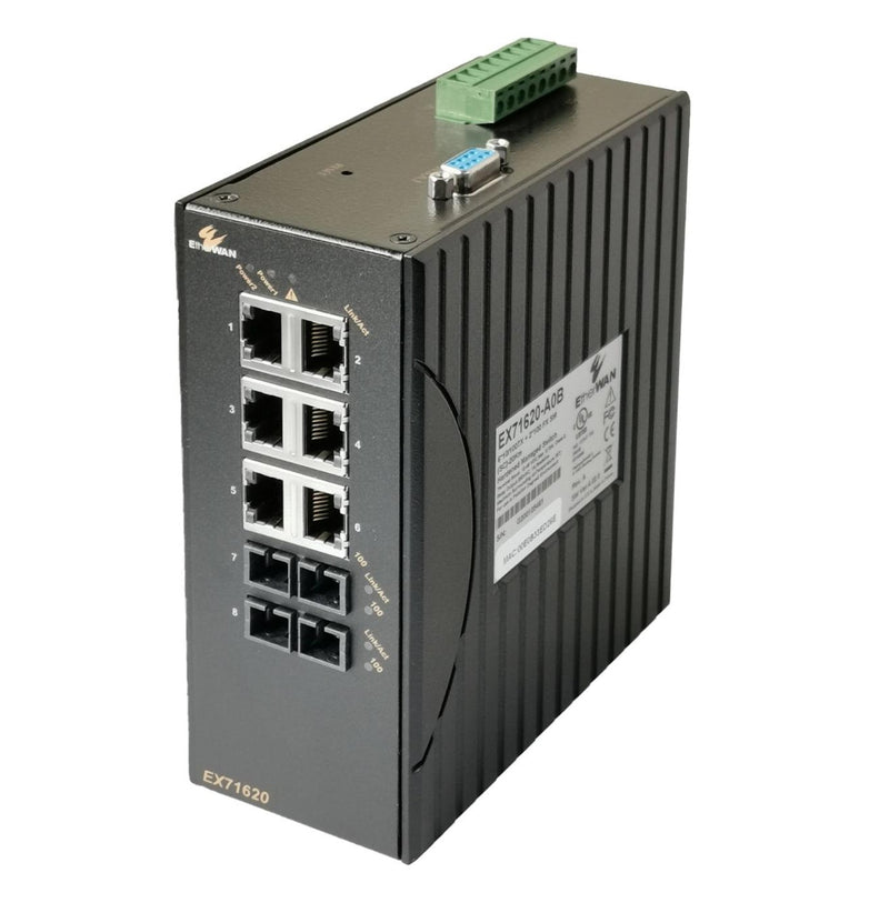 EtherWAN EX71620-A0B 8-Ports 100/10TX Fiber Managed Ethernet Switch
