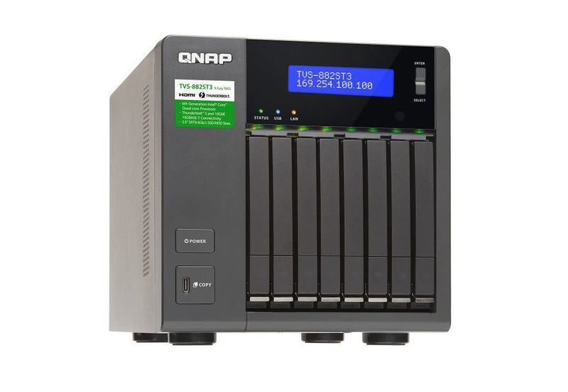 QNAP TVS-882ST3-I7-16G-US 8-bay Thunderbolt 3 NAS 10GbE 2.5-inch Storage System