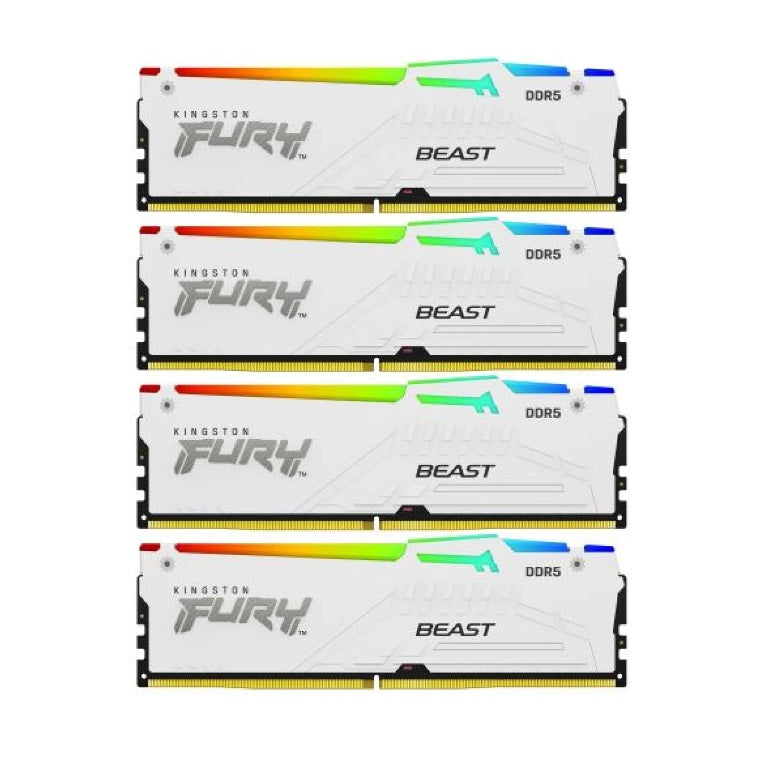 Kingston KF552C40BWAK4-64 64GB Fury Beast White RGB DDR5 SDRAM Memory Kit
