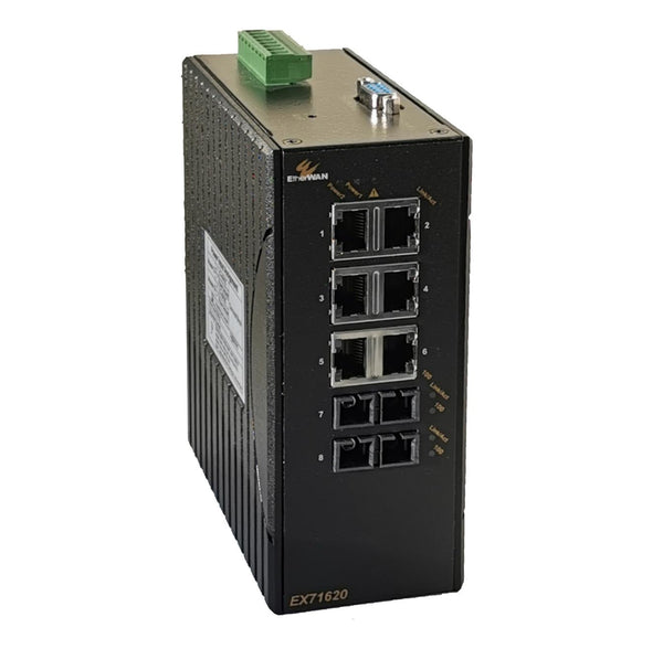 Etherwan Ex71622-14B 8-Ports 100/10Tx Fiber Managed Ethernet Switch
