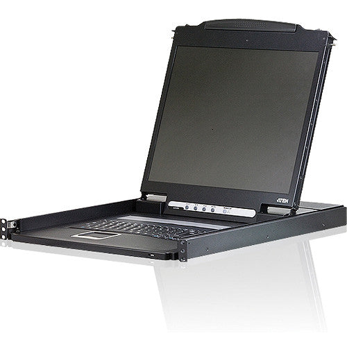 Aten CL1000N 19-Inch LCD Single Rail Slideaway Rack-Mount Console KVM Switch