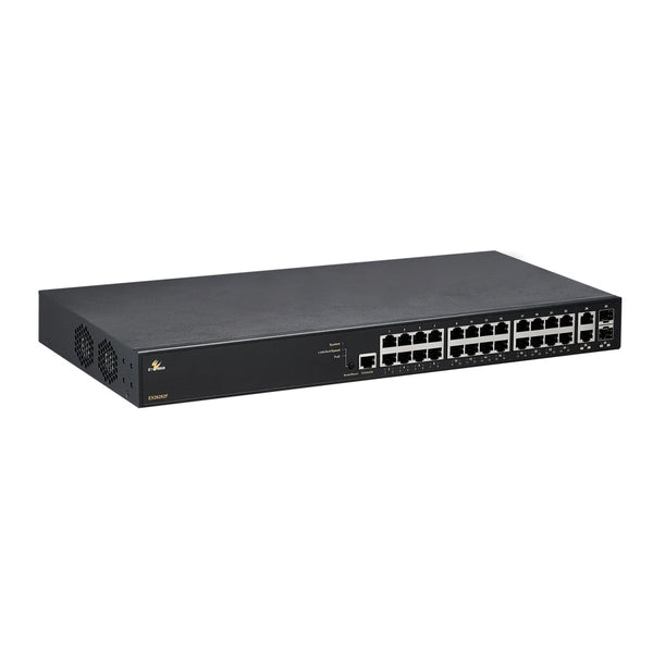 Etherwan Ex26262F 26-Ports Gigabit Poe Smart Managed Ethernet Switch