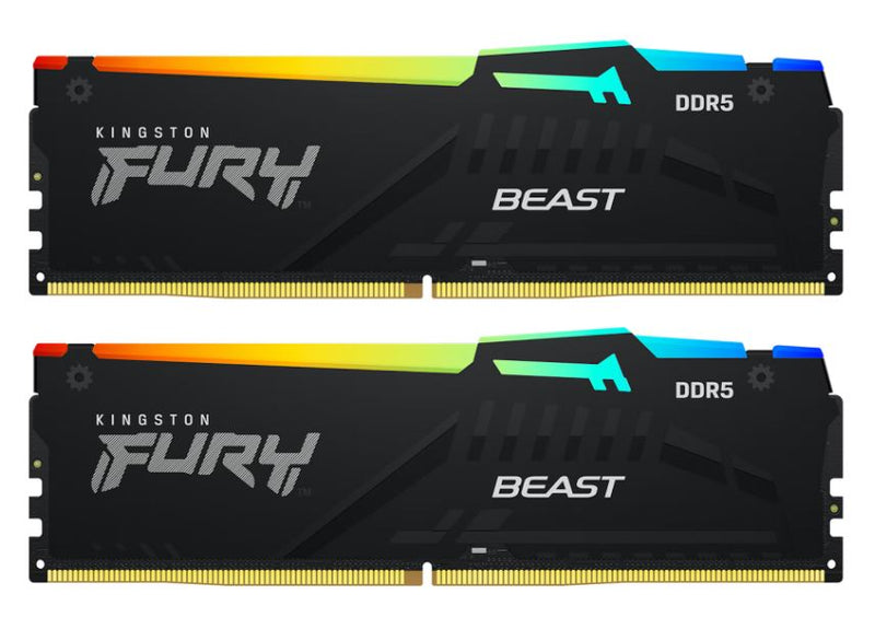 Kingston KF556C40BWAK2-64 64GB Fury Beast White RGB XMP DDR5 SDRAM Memory Kit