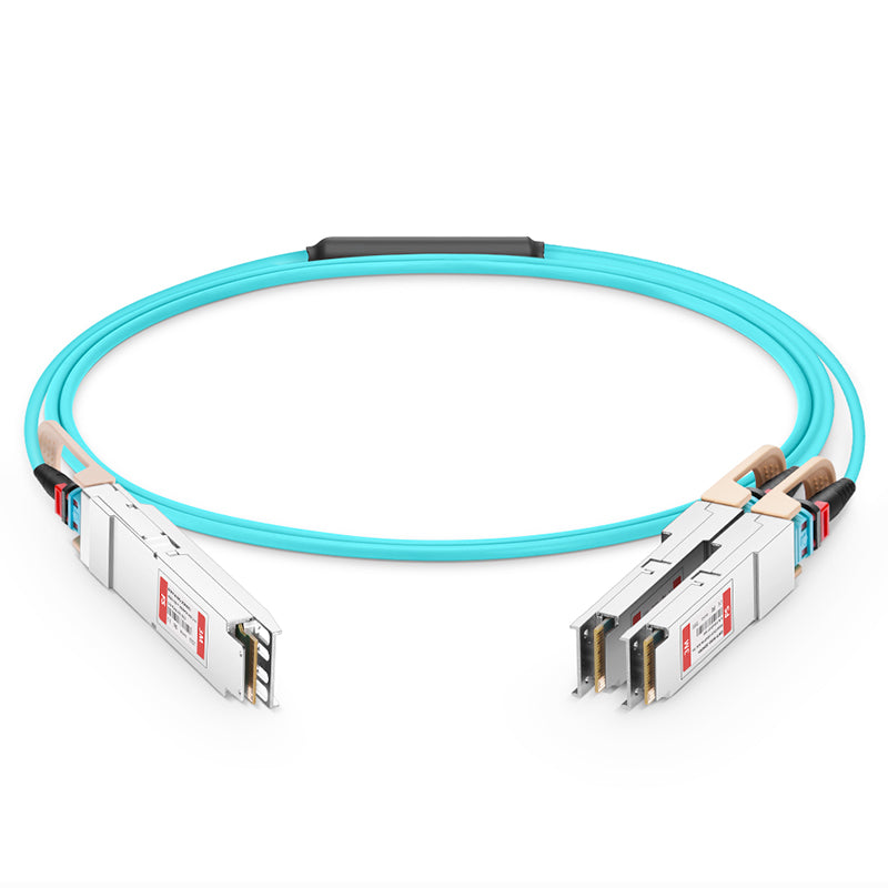 FS OSFP-400G-2QAOxxx 400G OSFP to 2x200G QSFP56 Active Optical Breakout Cable