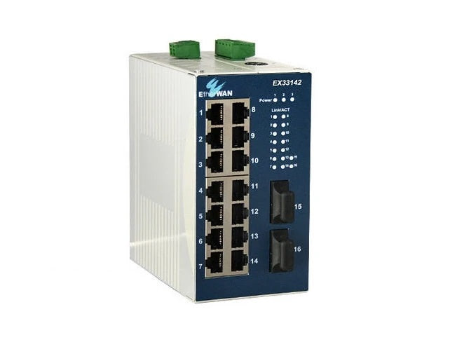 EtherWAN EX33142-B0B 16-Ports 10/100Base-TX Unmanaged Ethernet Switch
