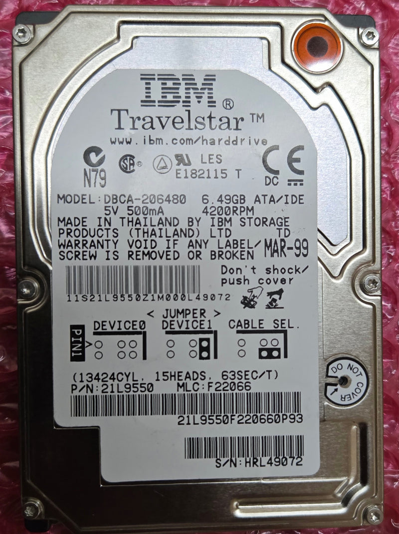 IBM 21L9550 6.4GB 4200 RPM IDE 2.5″ HDD