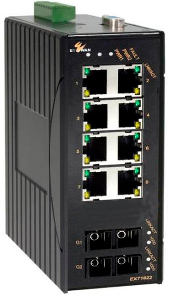EtherWAN EX71802-0BB 10-Ports 100/10TX Fiber Managed Ethernet Switch