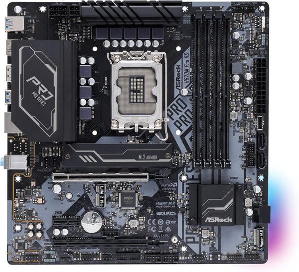 ASRock MB H670M PRO RS H670 LGA1700 Max128GB DDR4 Micro ATX Retail