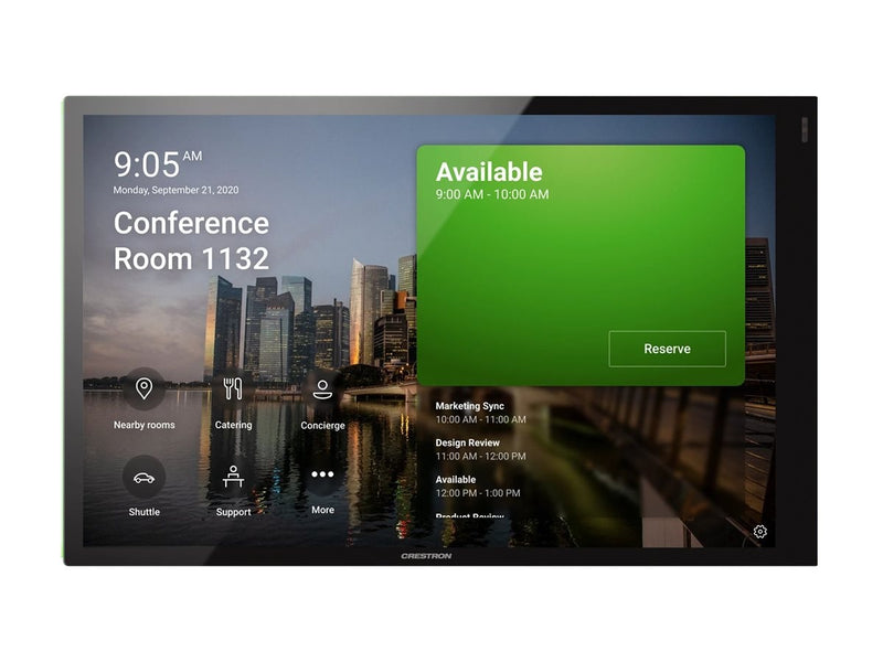 Crestron TSS-1070-T-B-S 10.1-inch Room Scheduling Black Smooth Touch Screen