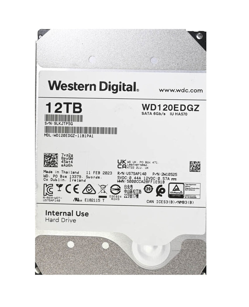 Western Digital WD120EDGZ 12TB 7200RPM 6GB/s Internal Hard Drive