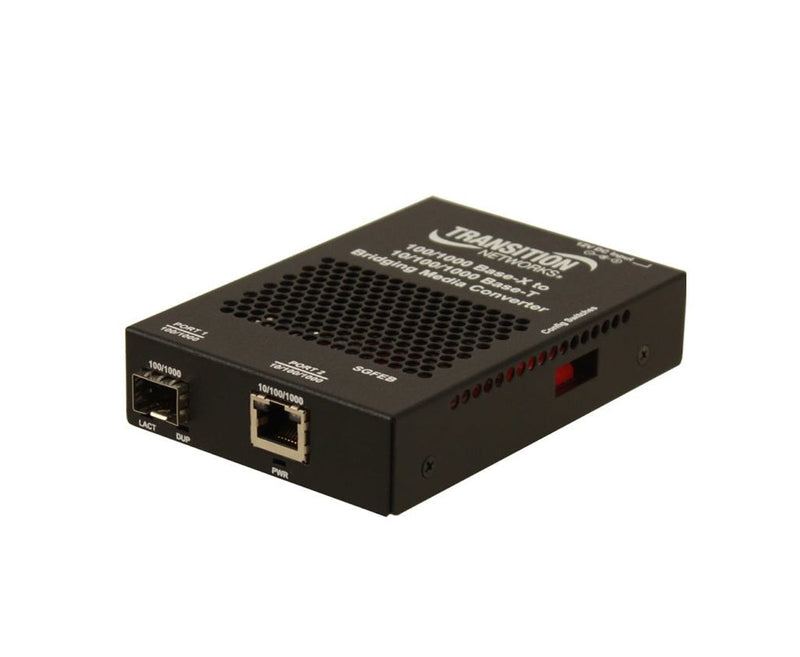 Transition Networks Sgfeb1013-130 2-Port Stand-Alone 10/100/1000Base-T Media Converter. Transceiver
