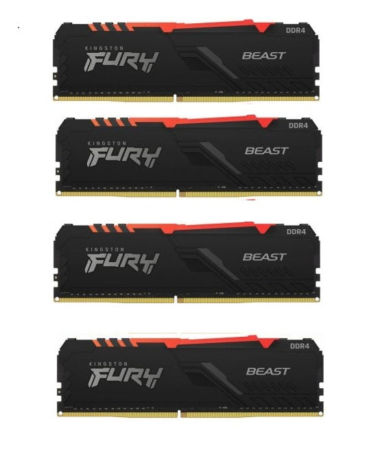 Kingston KF426C16BBAK4/128 128GB FURY Beast RGB DDR4 SDRAM Memory Kit