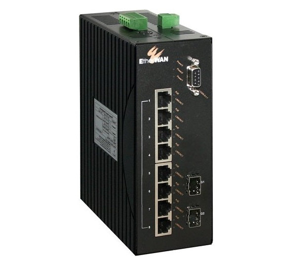 EtherWAN EX78802-0VBT 10-Ports 100/10TX Gigabit SFP Managed Ethernet Switch