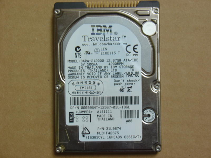 IBM Travelstar 12.0GB 4200 RPM 9.5MM Ultra DMA/ATA-66 IDE/EIDE