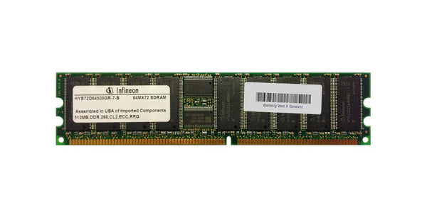 Infineon Hys72D64500Gr-7-B 512Mb Pc2100 Ddr 184-Pin Dimm Single Rank Memory Simple