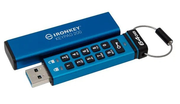 Kingston Ikkp200/64Gb Ironkey 64Gb Keypad 200 Usb3.2 Flash Drive Memory