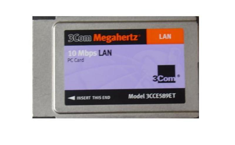 3COM 3CCE589ET 10 MBps Ethernet Lan AdapterPCMCIA Card W/Donlge