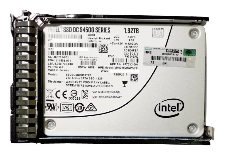 HP 877013-004 DC S4500 1.9TB SATA-6Gbps 2.5-Inch TLC Solid State Drive