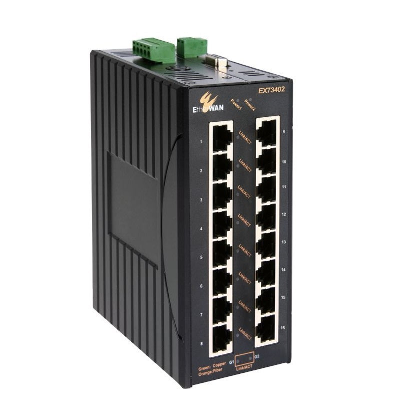 EtherWAN EX73402-01B 18-Ports 100/10TX Gigabit TX Managed Ethernet Switch