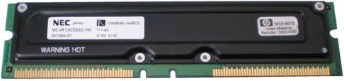 Hewlett Packard 5065-0491 / MC-4R128CEE6C-745 128MB PC800 184-Pin Rimm 700MHz Non-ECC  Memory Module