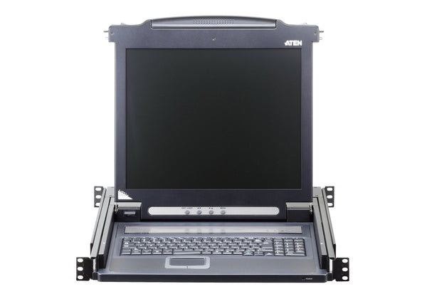Aten Cl1000M 17-Inch 1280X1024 Single Rail Rack Mountable Lcd Console Kvm Switch. Gad