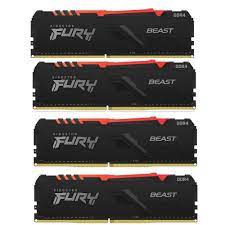 Kingston KF432C16BB1AK4/64 64GB Fury Beast RGB DDR4 SDRAM Memory Kit