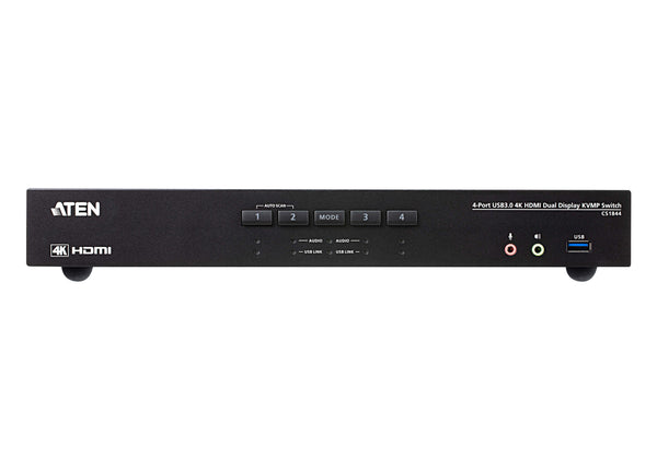 Aten Cs1844 4096 X 2160(4K) 4-Port Hdmi Dual Display Secure Rack-Mountable Kvm Switch. Switch Gad