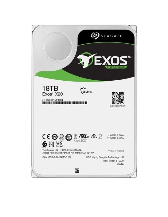 Seagate St18000Nm001D Exos X20 18Tb Sas-12Gbps 7200Rpm 3.5-Inch Hard Drive Hdd Gad