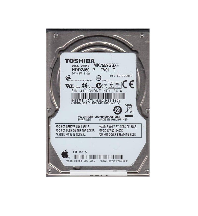 Toshiba 750Gb 5400Rpm Sata 3Gb/S 8Mb Cache 9.5Mm 2.5-Inch Hard D Drive Gad