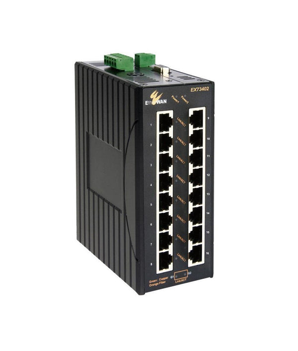 Etherwan Ex73402-03B-Cc-Ndr 18-Ports Gigabit Fiber Managed Ethernet Switch W/O Din Rail Adapter