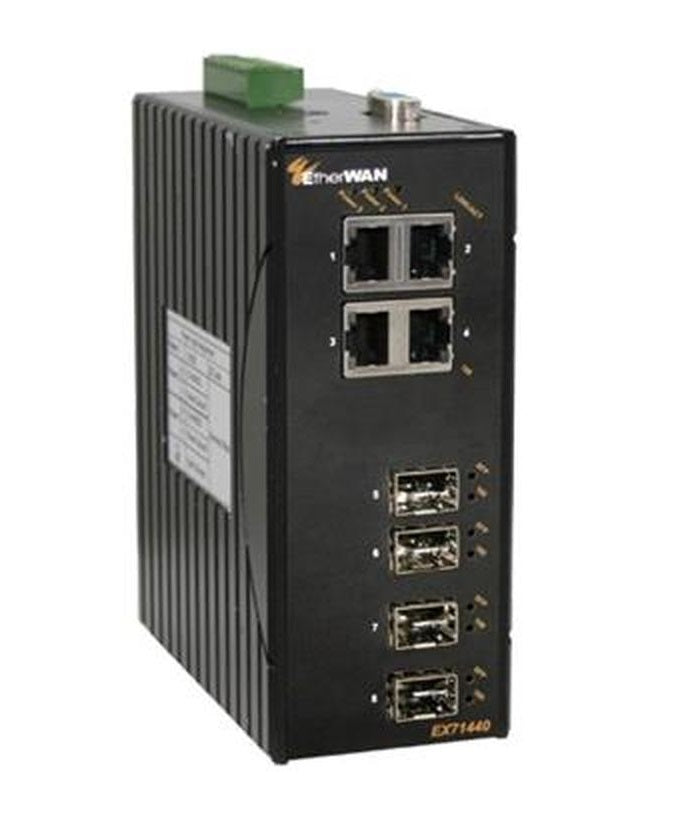 EtherWAN EX71440-B0B 8-Ports 100/10TX Fiber Managed Ethernet Switch