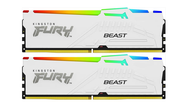 Kingston KF552C40BWAK2-64 64GB Fury Beast White RGB XMP DDR5 SDRAM Memory Kit