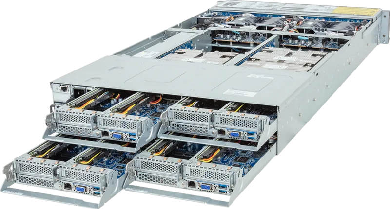 Gigabyte H263-V60-AAW1 NVIDIA Grace CPU Superchip 2U 4-Node 16-Bay Gen5 NVMe Rack-Mountable Server