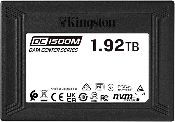 Kingston SEDC1500M/1920G DC1500M 1.92TB PCI NVMe 3.0x4 U.2 Solid State Drive