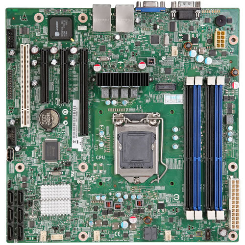 Intel DBS1200BTLR CPU-Xeon Socket-LGA1155 32Gb DDR3 ECC UDIMM ATX Server Motherboard
