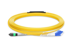 FS 8FMTPLCSMF 8-Fibers Duplex 4 LC UPC OS2 Active Optical Breakout Cable