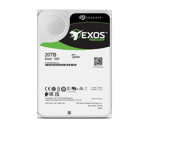 Seagate St20000Nm007D Exos X20 20Tb Sata-6Gbps 7200Rpm 3.5-Inch Hard Drive Hdd Gad