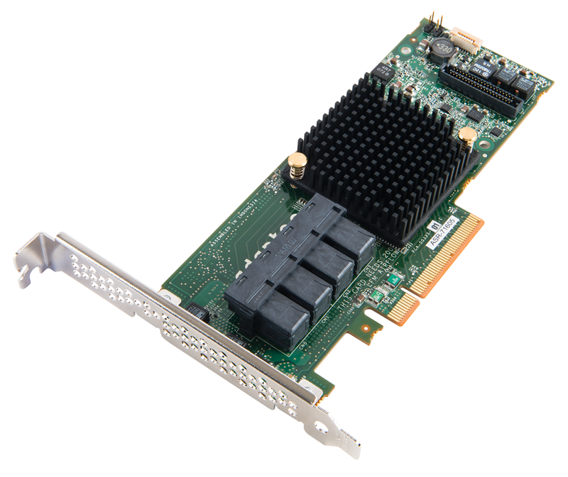 Adaptec ASR-71605 Quad-Port Single PCI-Express 3.0 x8 Low Profile Plug-in SAS RAID Controller Card
